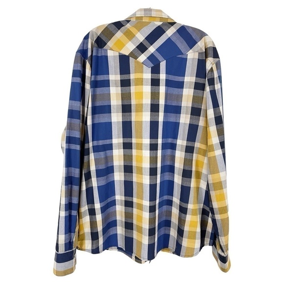 Levis Plaid Western Pearl Snap Mens Long Sleeve Multicolored Shirt XXL - Picture 2 of 15
